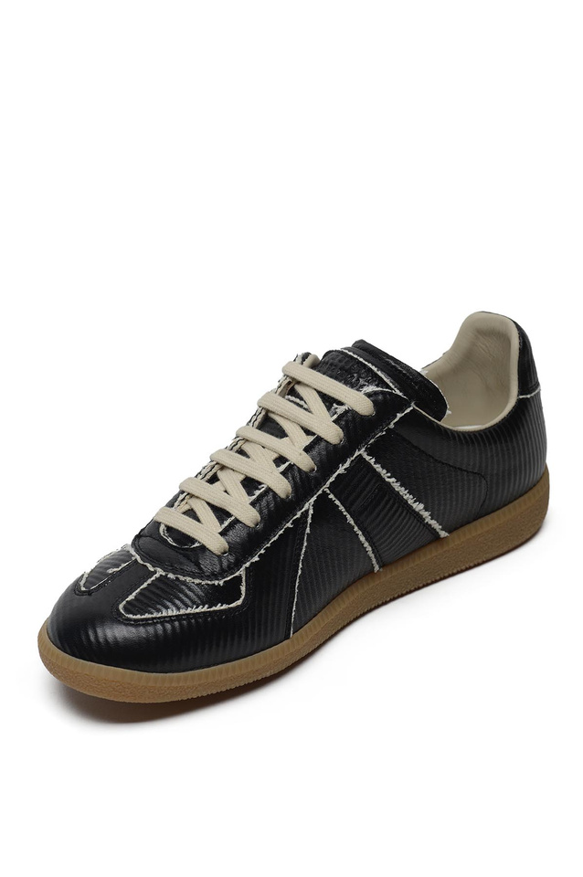 MAISON MARGIELA Bonded Leather Replica Sneakers Black - 3