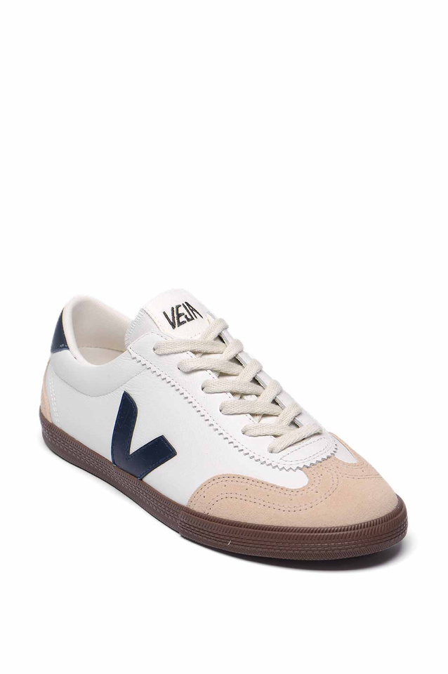VEJA VOLLEY Leather Sneakers White/Navy/Brown - 2
