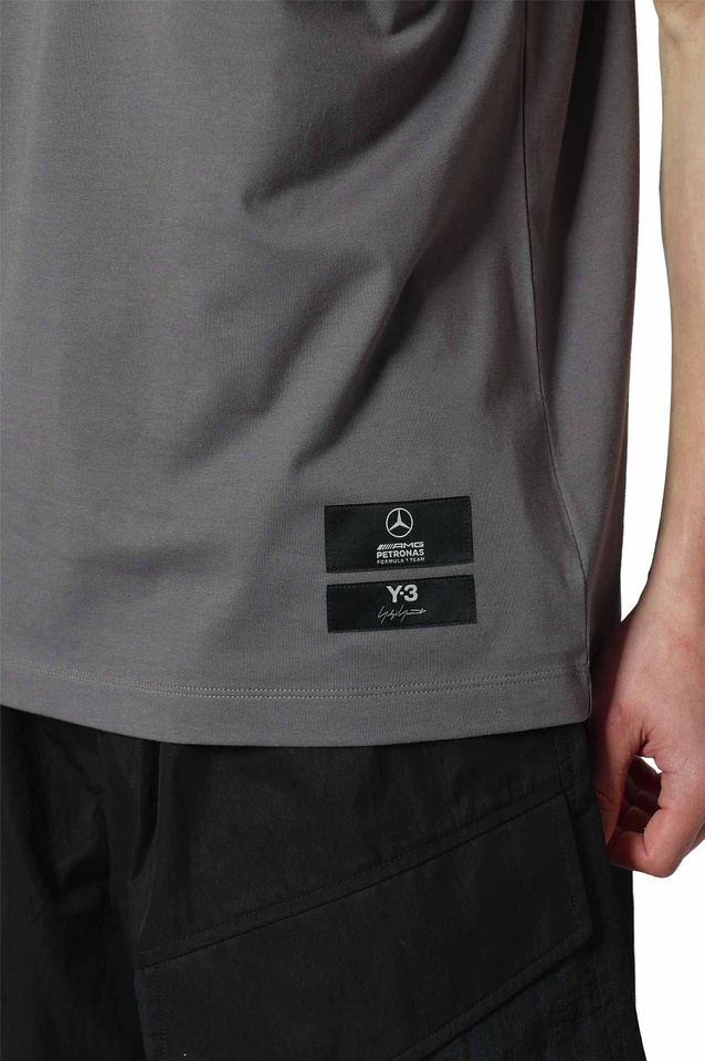 Y-3 x Mercedes AMG Petronas Formula 1 Team Logo Stack T-shirt Granite Grey - 4