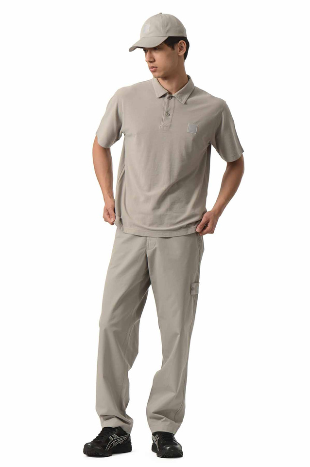 STONE ISLAND Ghost 2200001 Camisola pólo em malha de algodão crepe Cinzento poeirento - 2