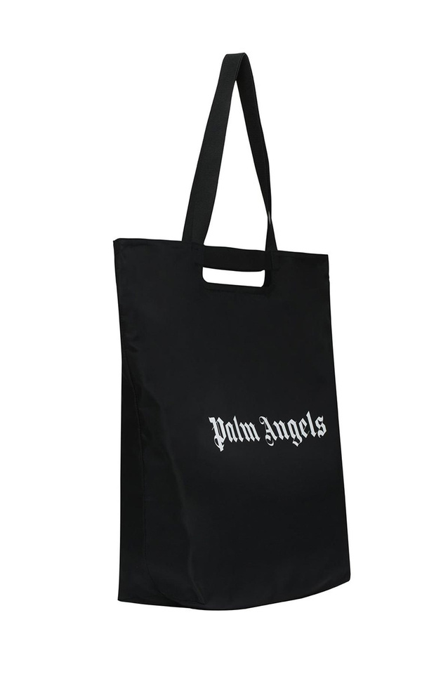 PALM ANGELS Black Logo Shopper Bag - 2