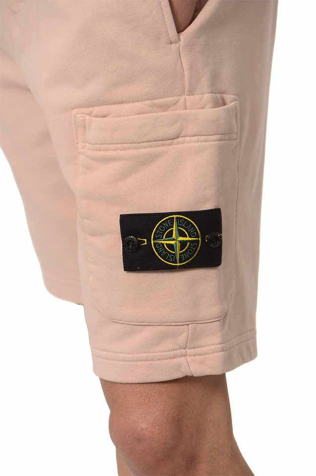 STONE ISLAND 6200012 Organic Cotton Fleece Shorts Antique Rose - 5