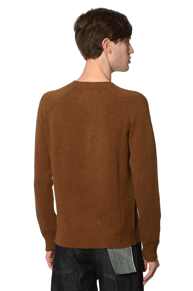JIL SANDER Camisola fina de caxemira e merino castanha - 3