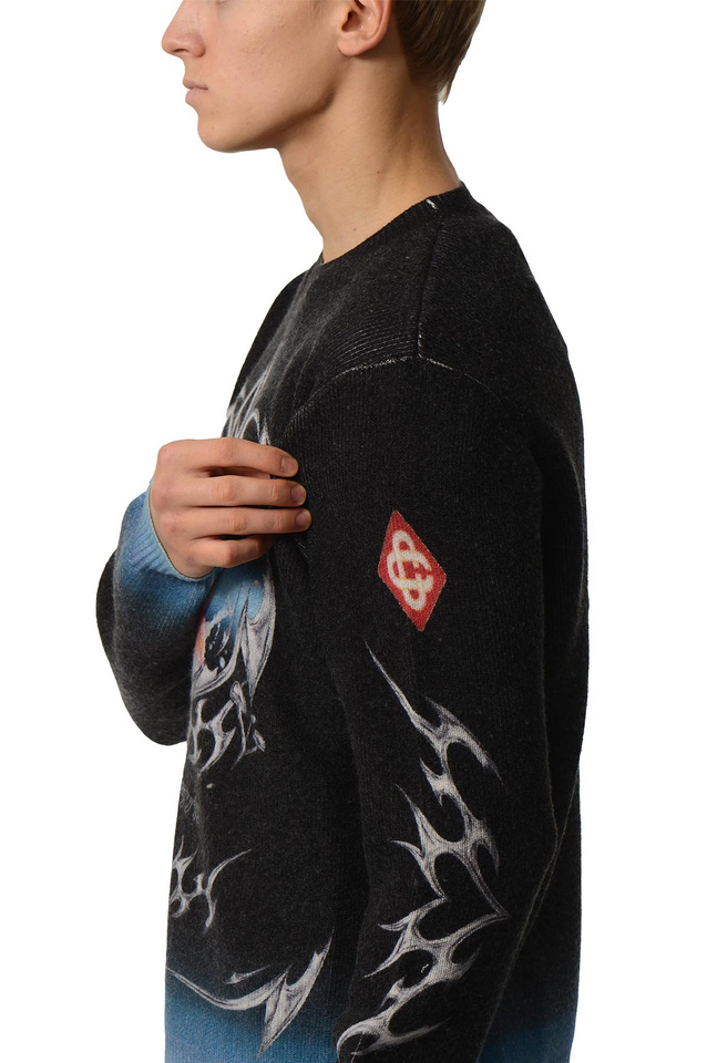 CASABLANCA Blades Cashmere Blend Jumper Black - 4