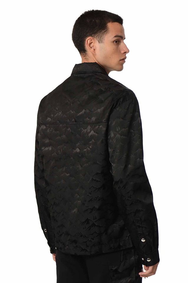 CASABLANCA Nylon Mountain Camo Zip Shirt Jacket Black - 3