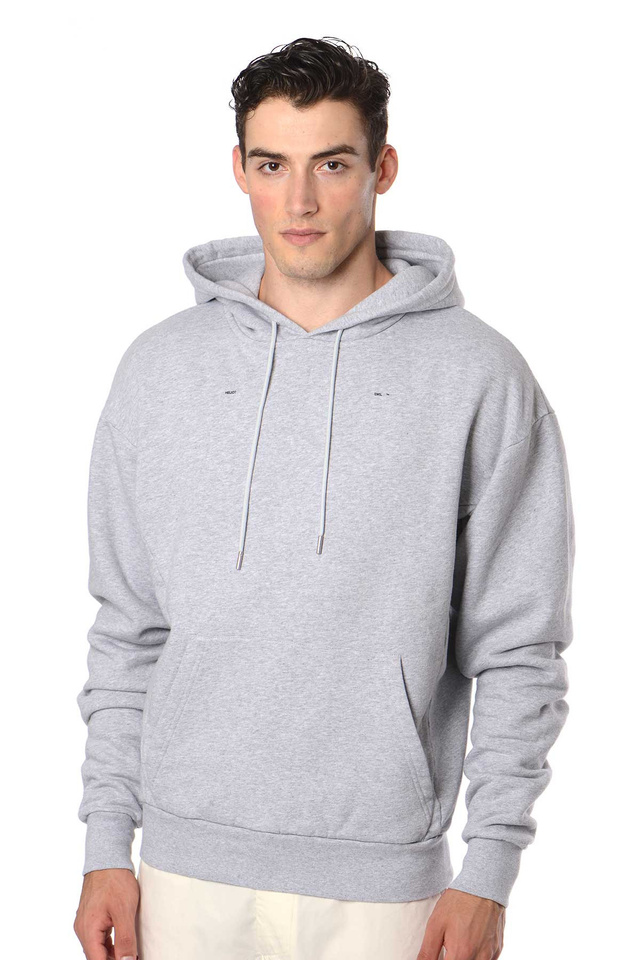 HELIOT EMIL Grey Logo Hoodie - 1