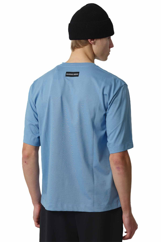 MARINE SERRE Moon Logo Jersey T-shirt Blue Bonnet - 3