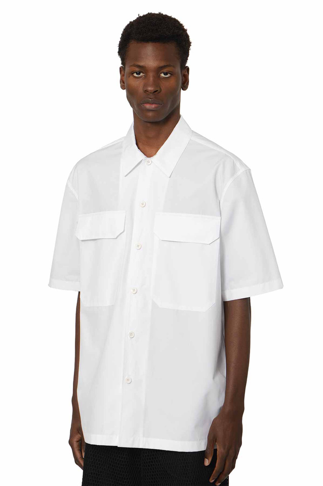 JIL SANDER Chest Pocket Poplin Shirt White  - 1