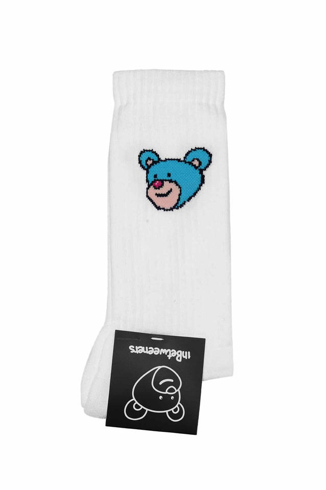 INBETWEENERS Blue Bear Socks White - 1