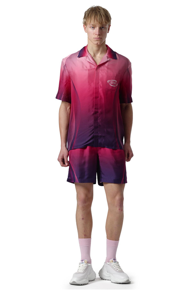 CASABLANCA Aubergine Gradient Silk Shorts - 2