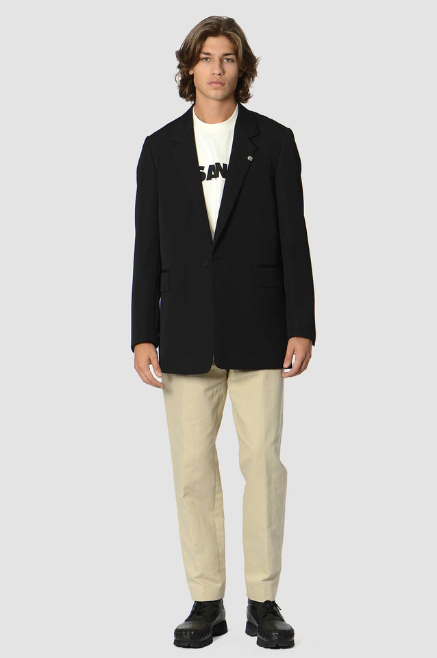JIL SANDER Single Breasted Blazer Jacket Black - 4
