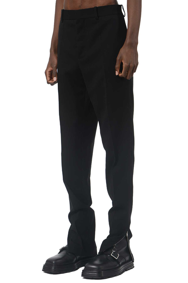 JIL SANDER Virgin Wool Zip Trousers Black - 1