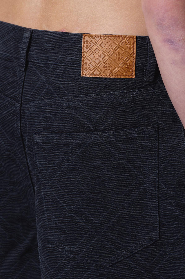 CASABLANCA Laser Monogram Denim Shorts Black - 5