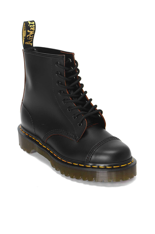 DR. MARTENS 1460 Bex Toe Cap Lace Up Boots Black Quilon - 2