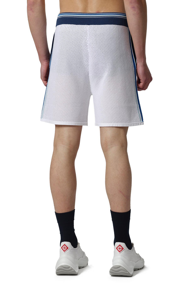 CASABLANCA Mesh Striped Shorts Blue/White  - 4