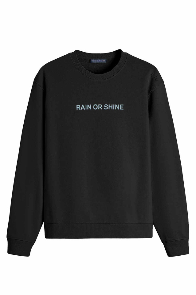 Sweatshirt WRONG WEATHER Rain Or Shine Preto/Azul - 1
