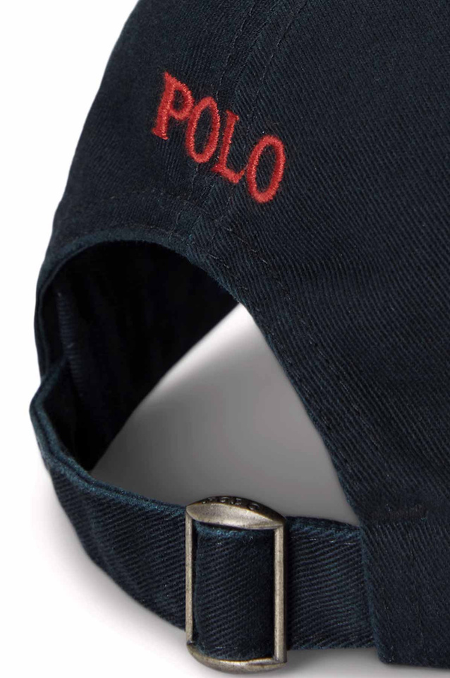 POLO RALPH LAUREN Cotton Chino Baseball Cap Black/Red - 3