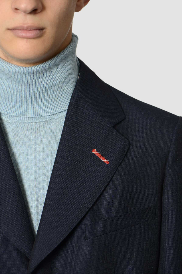MAISON MARGIELA 3-Button Blazer Jacket Navy Blue - 5