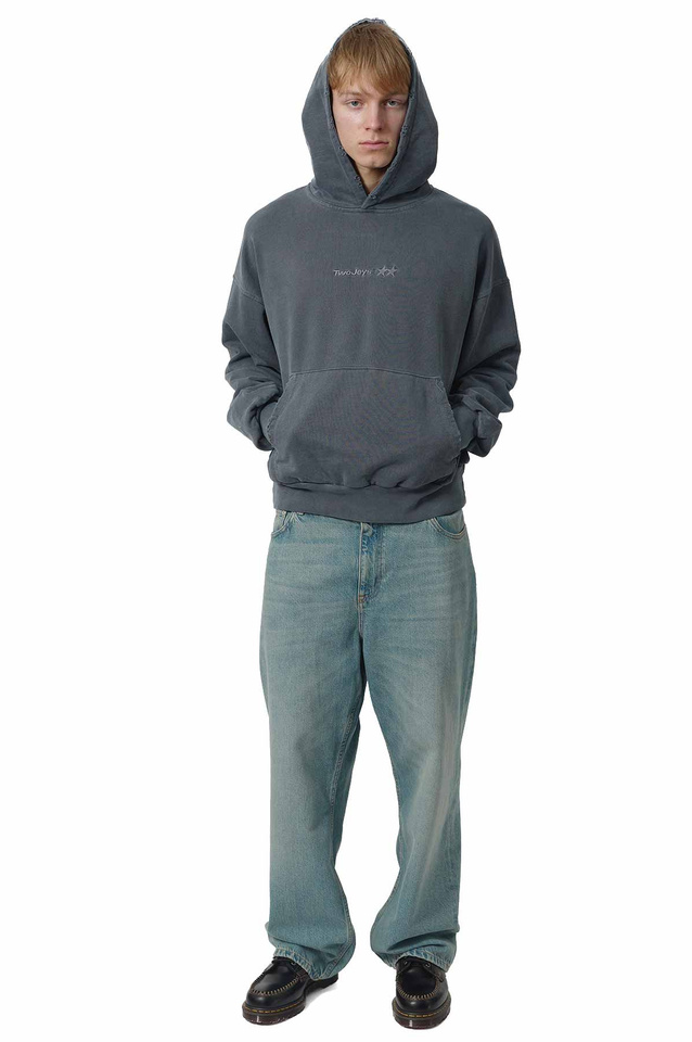 TWOJEYS Pigment Dyed Blue Icon Hoodie - 2