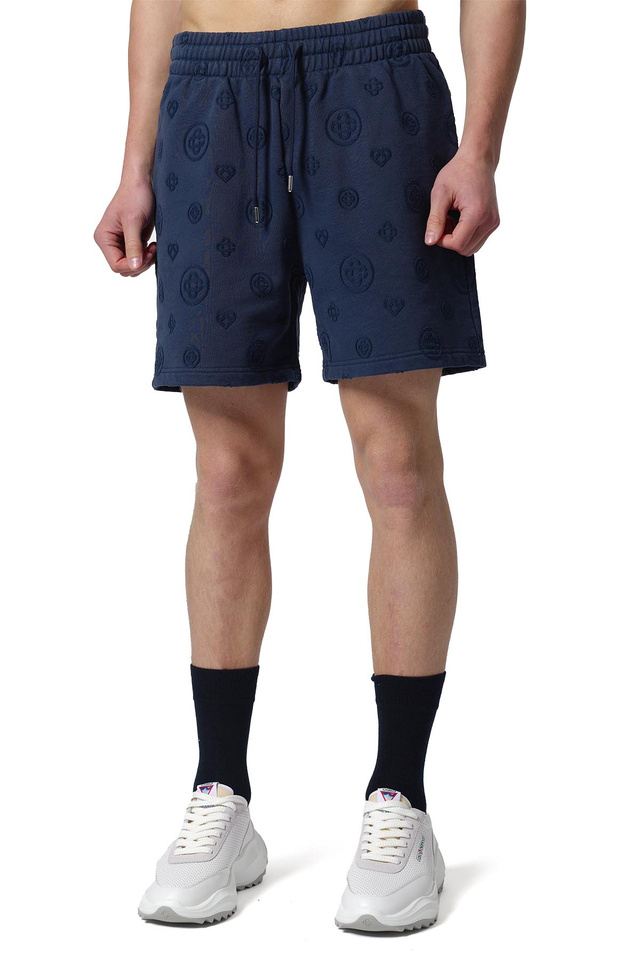 CASABLANCA Monogram Sweatshort Navy  - 1