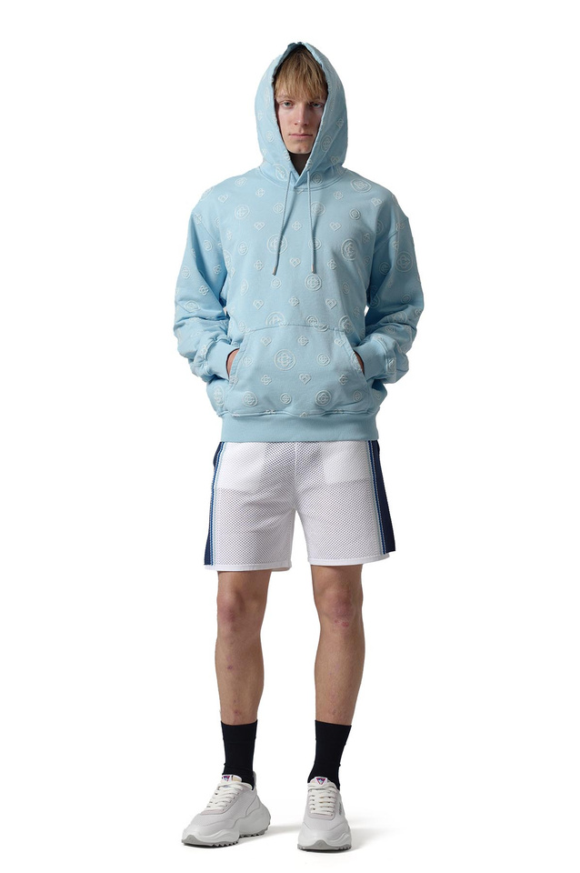 CASABLANCA Monogram Hoodie Cerulean Blue - 2