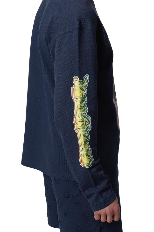 CASABLANCA Essential Experience LS T-shirt Navy - 4