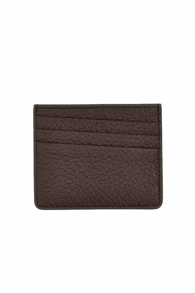 MAISON MARGIELA Grained Leather Card Holder Brown - 2