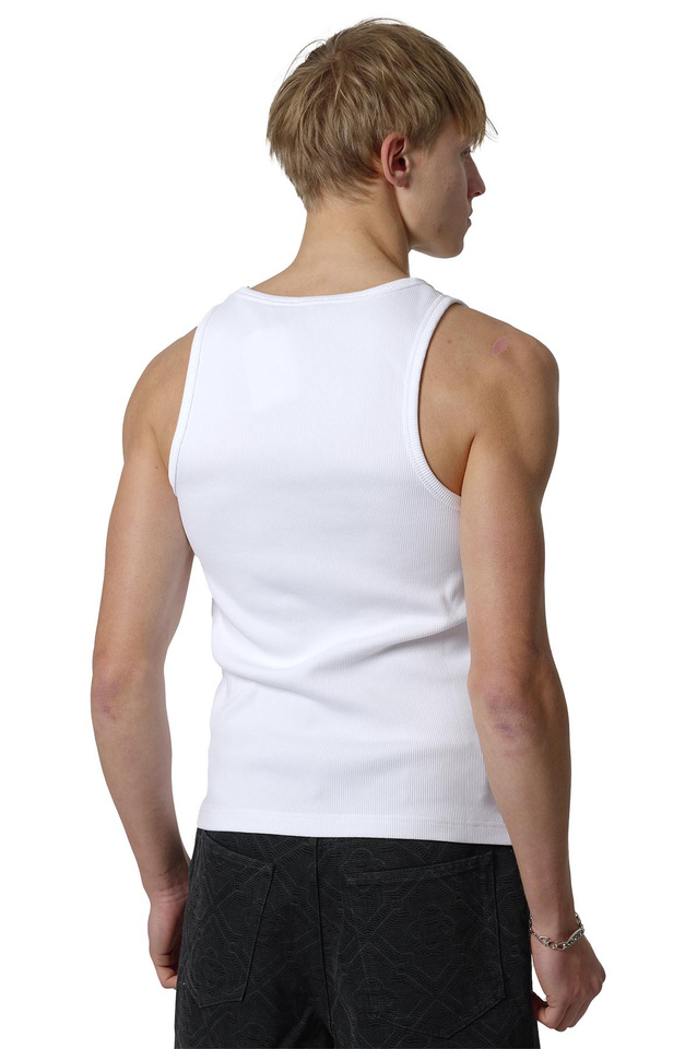 CASABLANCA Ribbed Tank Top White - 3