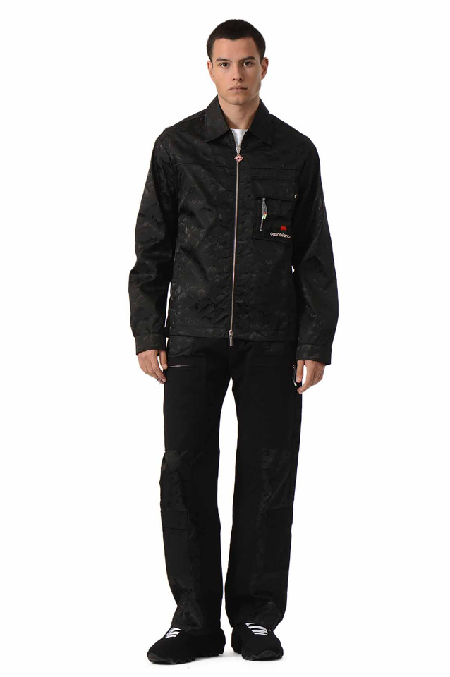 CASABLANCA Nylon Mountain Camo Zip Shirt Jacket Black - 2