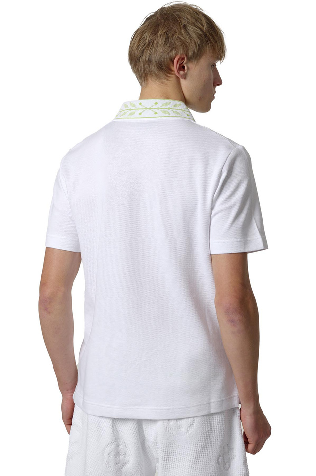 CASABLANCA Laurel Polo-Shirt White/Lime - 3