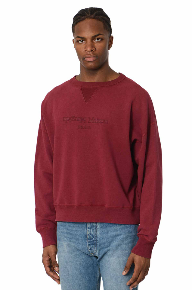 MAISON MARGIELA Reverse Logo Sweatshirt Burgundy  - 1