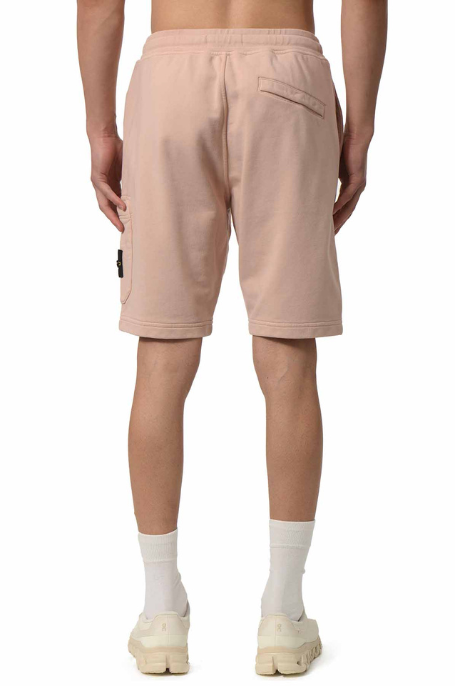 STONE ISLAND 6200012 Organic Cotton Fleece Shorts Antique Rose - 4