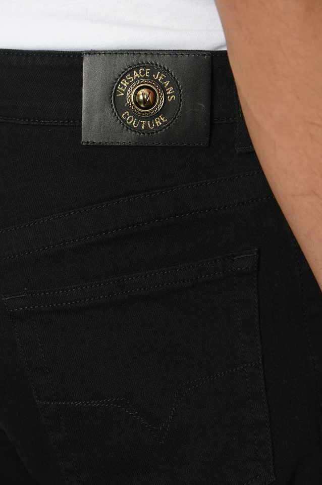 VERSACE JEANS COUTURE Elastic Waistband Black Jeans  - 4