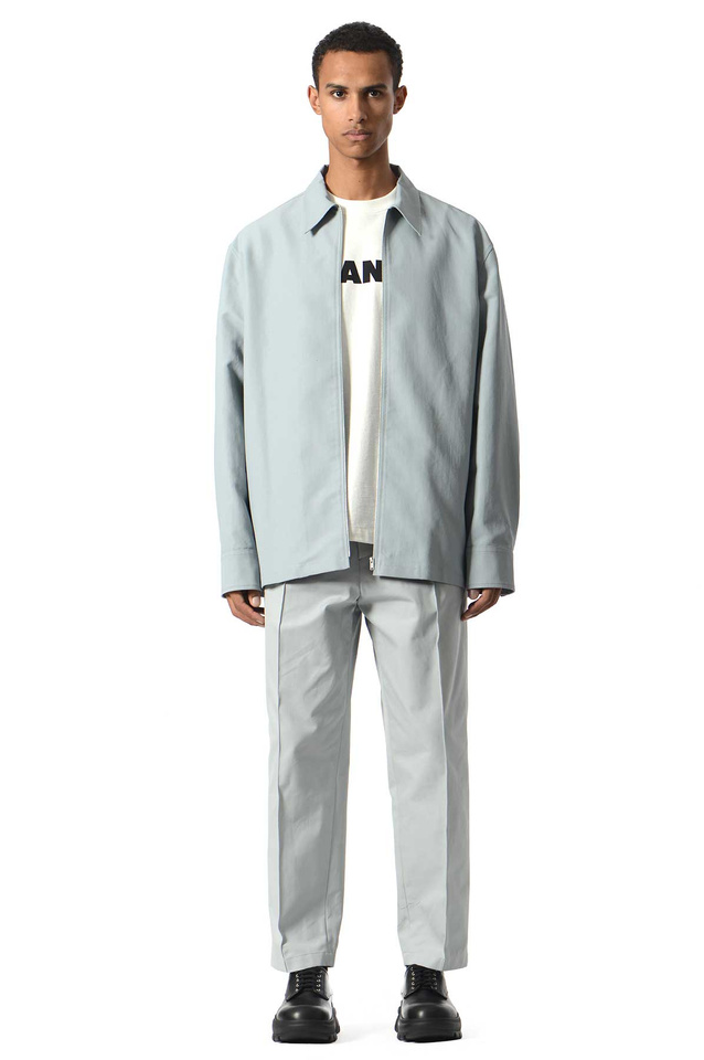 JIL SANDER Relaxed Cropped Trousers Sky Grey  - 2