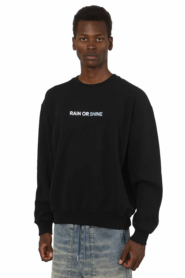Sweatshirt WRONG WEATHER Rain Or Shine Preto/Azul - 3