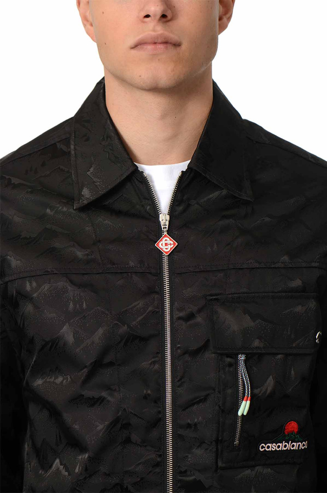 CASABLANCA Nylon Mountain Camo Zip Shirt Jacket Black - 4