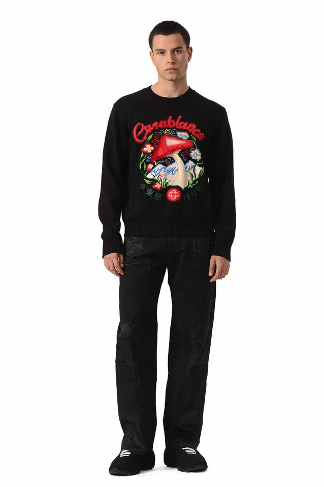 CASABLANCA Embroidered Mushroom Jumper Black - 2