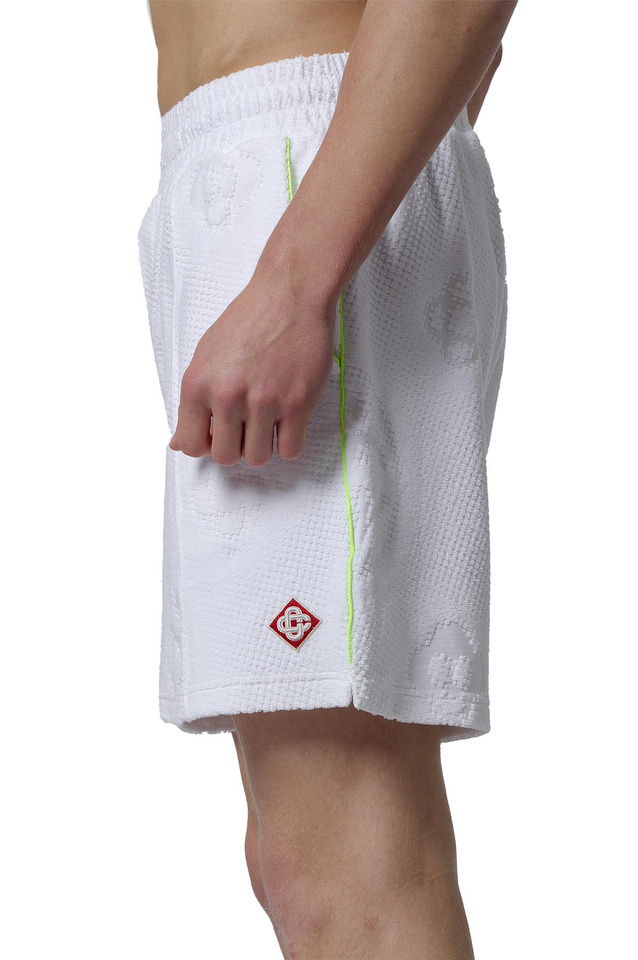 CASABLANCA Towelling Monogram Shorts White - 3