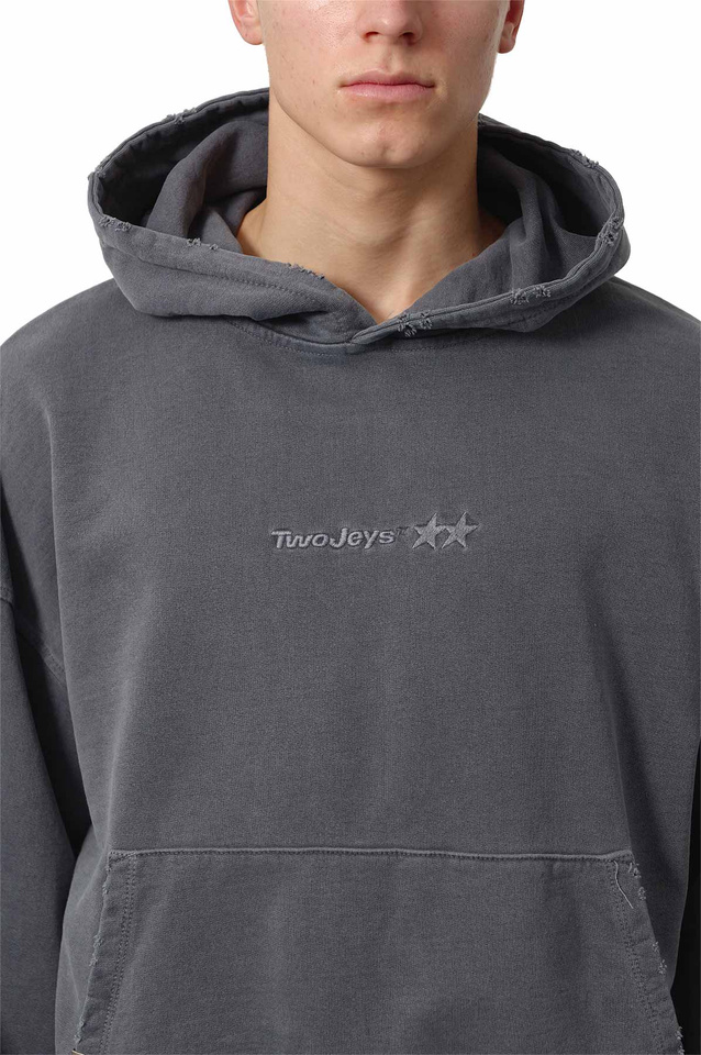 TWOJEYS Pigment Dyed Blue Icon Hoodie - 4