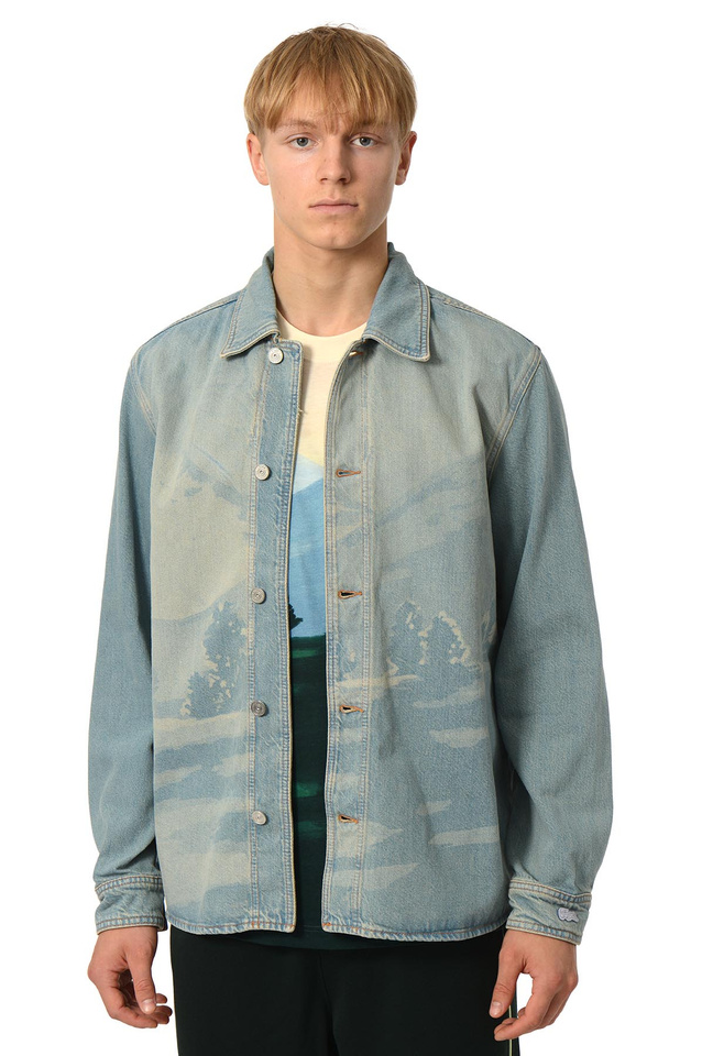 LACOSTE Denim Overshirt with Landscape Pattern - 1