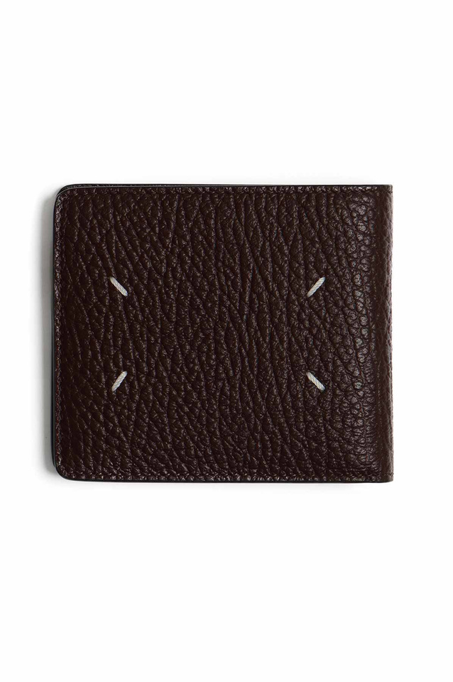 Maison Margiela Embossed Grain Bi-Fold Wallet Walnut - 1