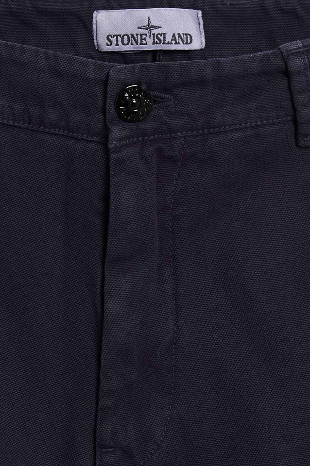 STONE ISLAND 3100008 Organic Panama Cotton 'Old' Effect Navy Blue - 3