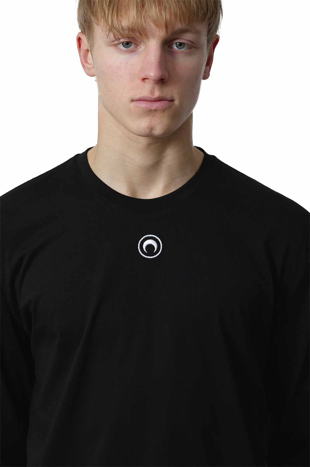 MARINE SERRE Moon Logo Jersey Long Sleeve T-shirt Black - 5