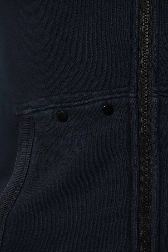 STONE ISLAND 65241 Organic Cotton Diagonal Fleece 'OLD' Effect Jacket Navy Blue - 5