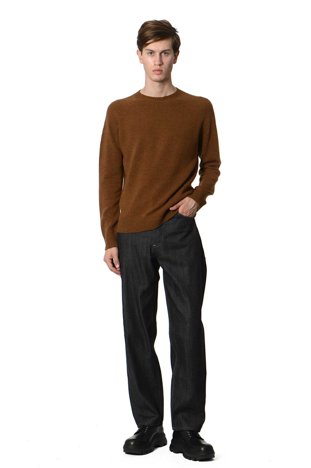 JIL SANDER Camisola fina de caxemira e merino castanha - 2