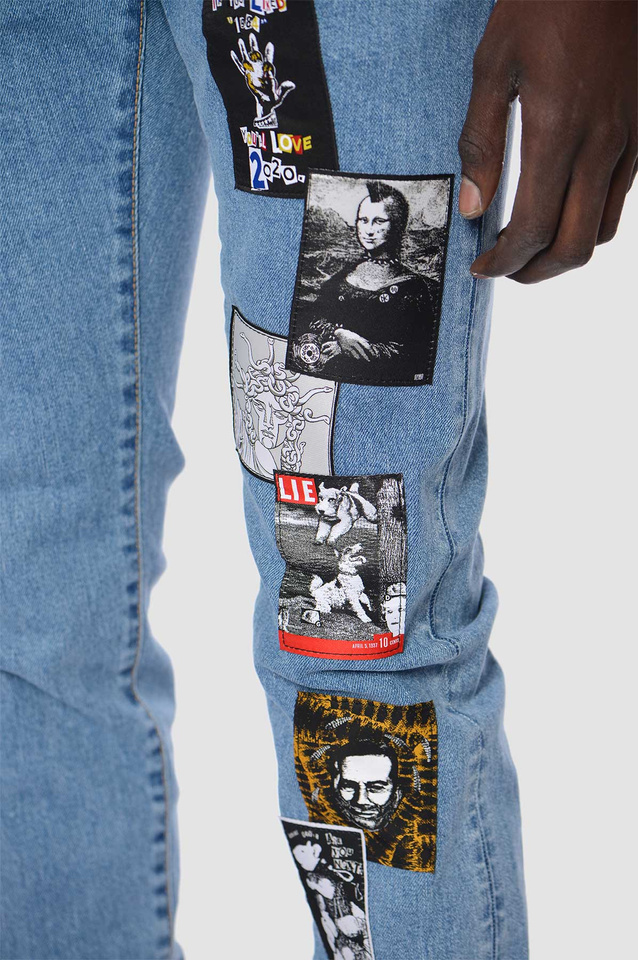 KIDILL X EDWIN Slim Patch Blue Jeans - 4