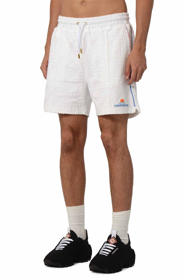 CASABLANCA Monogram Towelling Shorts White - 1