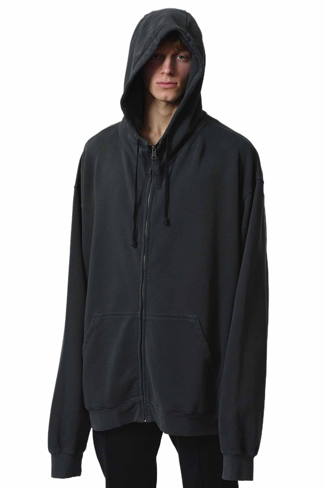 MAISON MARGIELA Casaco com capuz com logótipo numérico Carvão vegetal - 1
