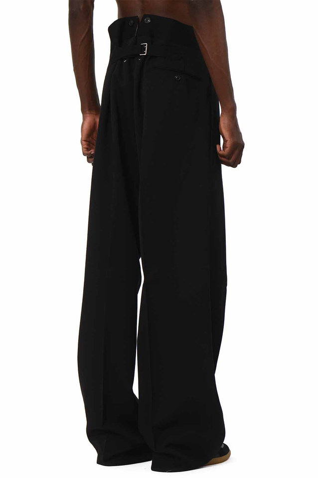 MAISON MARGIELA Calças de lã Barathea Preto - 4