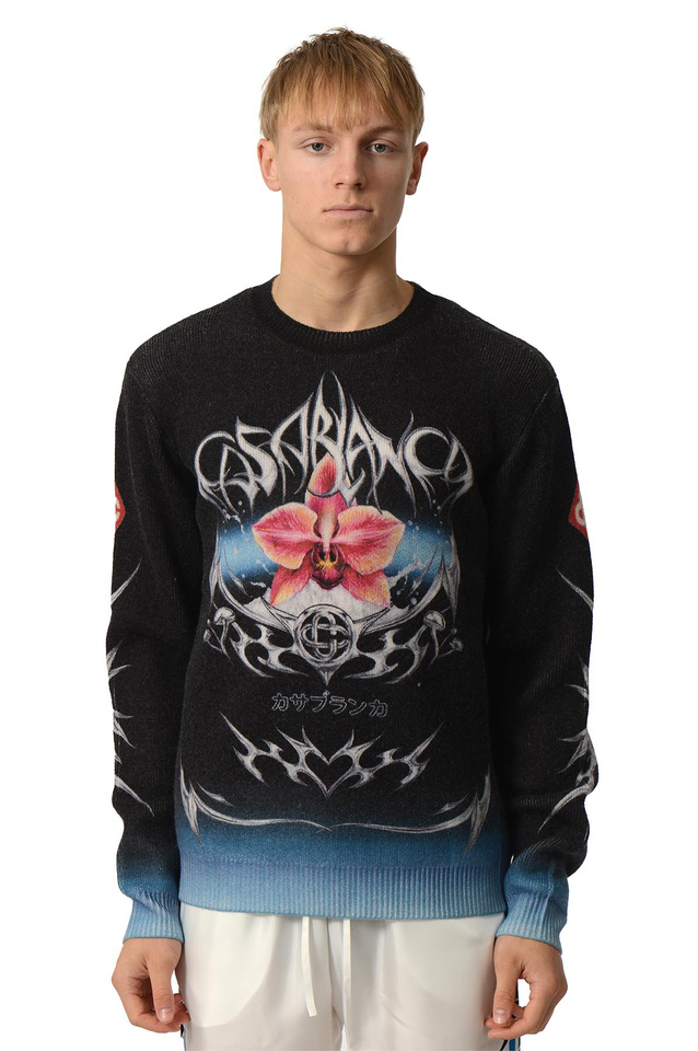 CASABLANCA Blades Cashmere Blend Jumper Black - 1